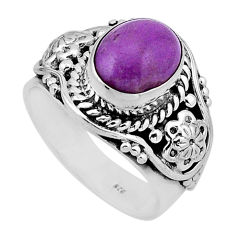 3.94cts solitaire purple phosphosiderite (hope stone) silver ring size 7 n53926