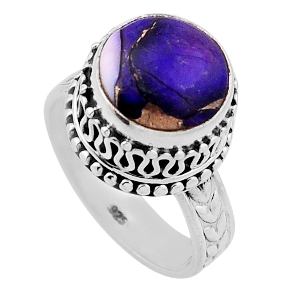 6.20cts solitaire rose dahlia violet round sterling silver ring size 7 n46383