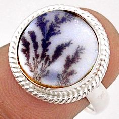 6.04cts solitaire scenic russian dendritic agate 925 silver ring size 7 t91929