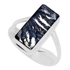 5.79cts solitaire scenic russian dendritic agate 925 silver ring size 7.5 y7405