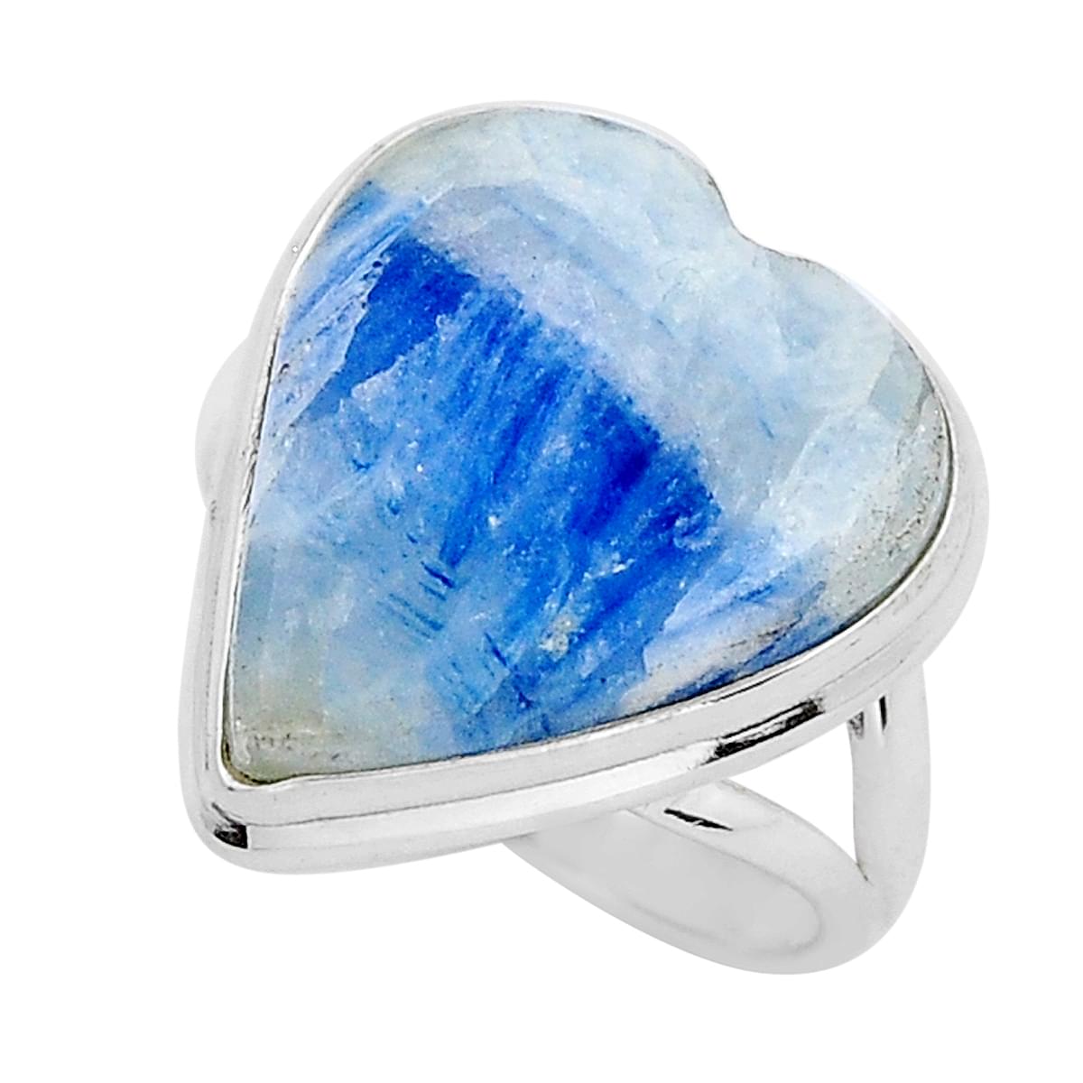 Solitaire Scheelite (lapis Lace Onyx) Heart Silver Ring Size 8 Y22151 ...