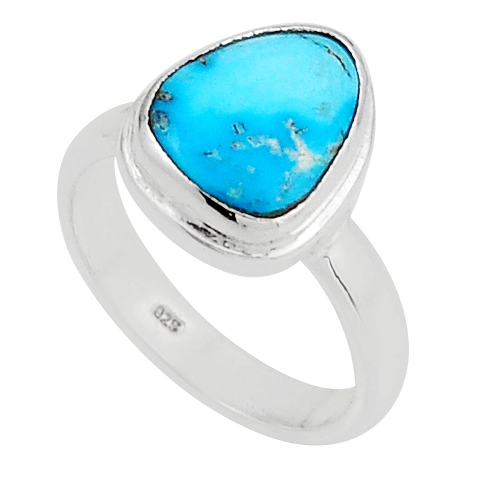 4.70cts solitaire south hill turquoise fancy silver ring jewelry size 6 n4510