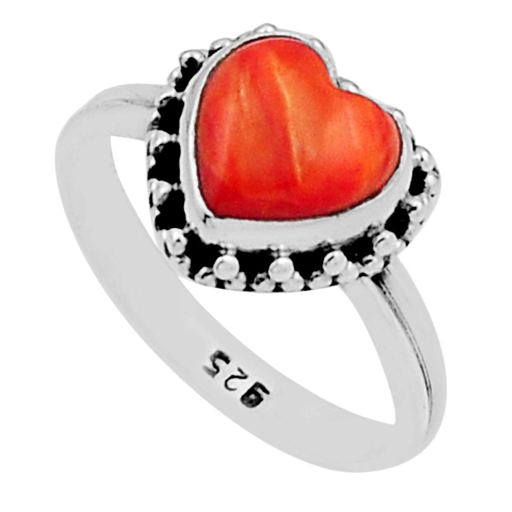 2.80cts solitaire spiny oyster arizona turquoise 925 silver ring size 6 n18109