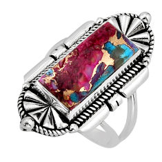 8.26cts solitaire spiny oyster arizona turquoise 925 silver ring size 8.5 y80804