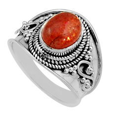 2.79cts solitaire sunstone (hematite feldspar) 925 silver ring size 7.5 n15541