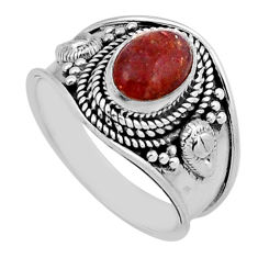 1.93cts solitaire sunstone (hematite feldspar) 925 silver ring size 6.5 n42897