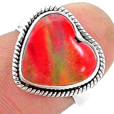 3.98cts solitaire volcano aurora opal (lab) sterling silver ring size 6 t23376