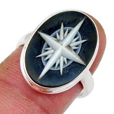 5.26cts solitaire white campus cameo oval 925 silver ring jewelry size 7 y25221