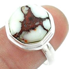 6.02cts solitaire wild horse magnesite 925 silver hexagon ring size 7 t55951