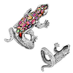 4.65cts southwestern australian opal silver lizard ring jewelry size 9 c32615