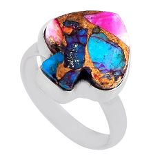 8.30cts spiny oyster arizona turquoise 925 silver heart ring size 7.5 n26615