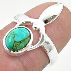 2.03cts spirit healer green arizona mohave turquoise silver ring size 7 u36996