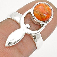 2.32cts spirit healer natural orange mojave turquoise silver ring size 5 u75799