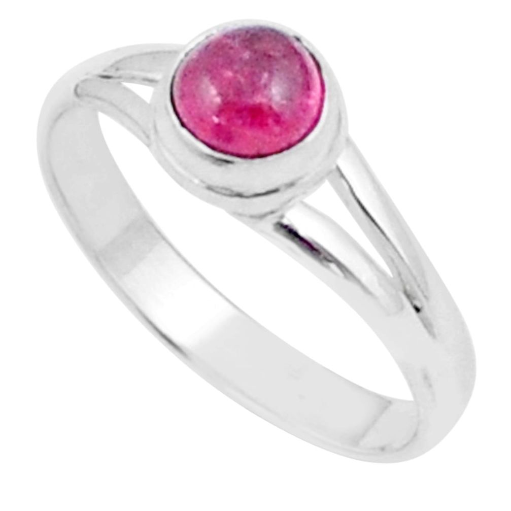 1.16cts stackable natural pink tourmaline 925 sterling silver ring size 9 u20020