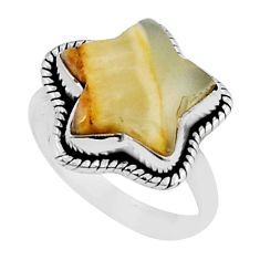 7.83cts star natural brown botswana agate 925 silver ring size 8.5 y24801