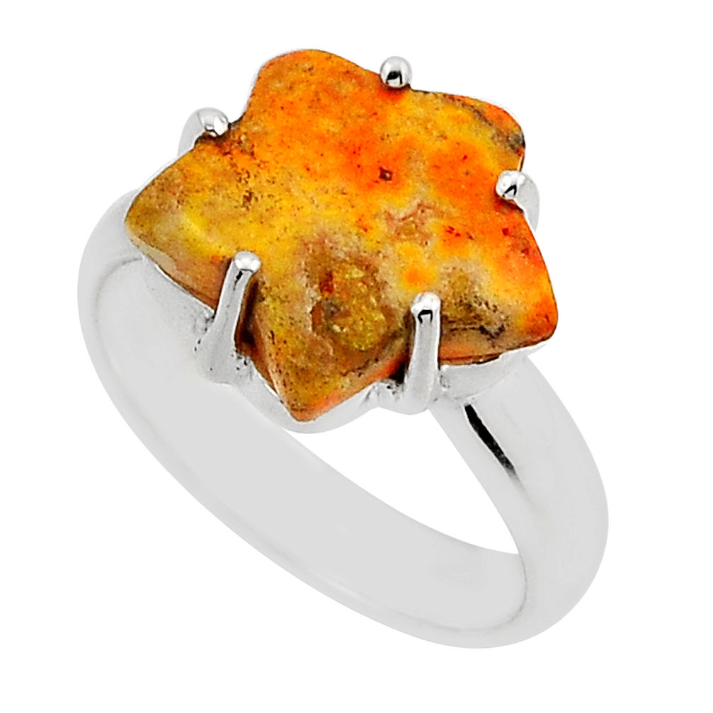 5.43cts star natural bumble bee australian jasper 925 silver ring size 5.5 n9778