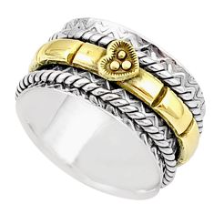 8.03gms victorian 925 spinner silver two tone spinner band ring size 7.5 u29483