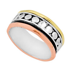 5.03gms victorian 925 sterling silver two tone spinner band ring size 7 n53712