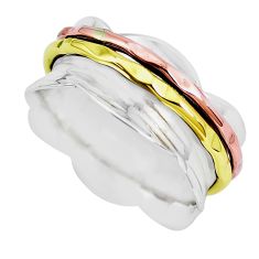 Clearance Sale- 4.89gms victorian 925 sterling silver meditation spinner band ring size 7 p28709