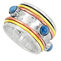 Clearance Sale- Victorian natural blue owyhee opal silver meditation band ring size 7.5 p32168
