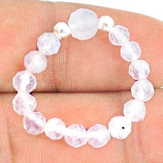 4.13cts white moonstone 925 silver adjustable beads ring size 8 u30418