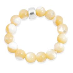 5.41cts yellow botswana agate quartz silver adjustable beads ring size 8 u30359