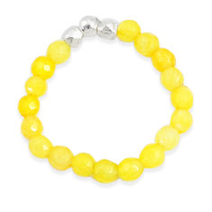 4.13cts yellow chalcedony quartz 925 silver adjustable beads ring size 9 u30341