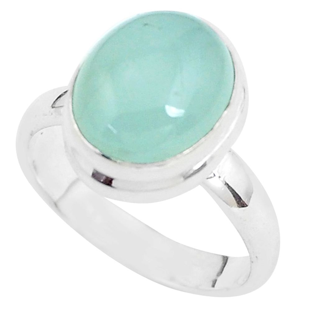 5.63cts natural aquamarine 925 silver solitaire ring jewelry size 7 p40143