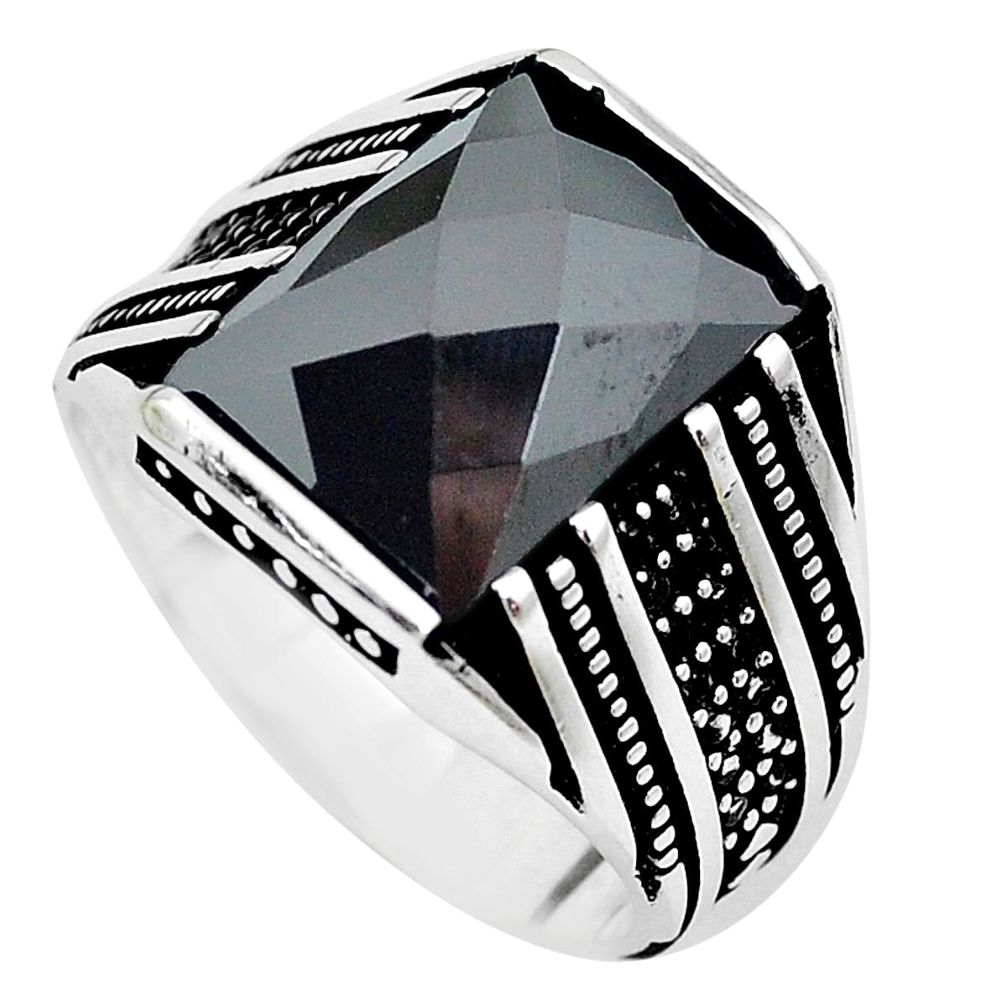 7.10cts natural black onyx topaz 925 sterling silver mens ring size 10 c1098