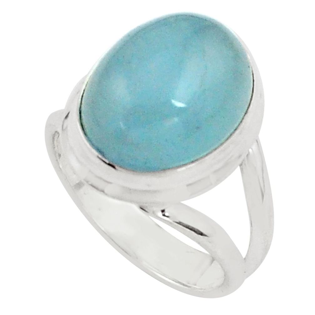 7.83cts natural blue aquamarine 925 silver solitaire ring jewelry size 7 p77799