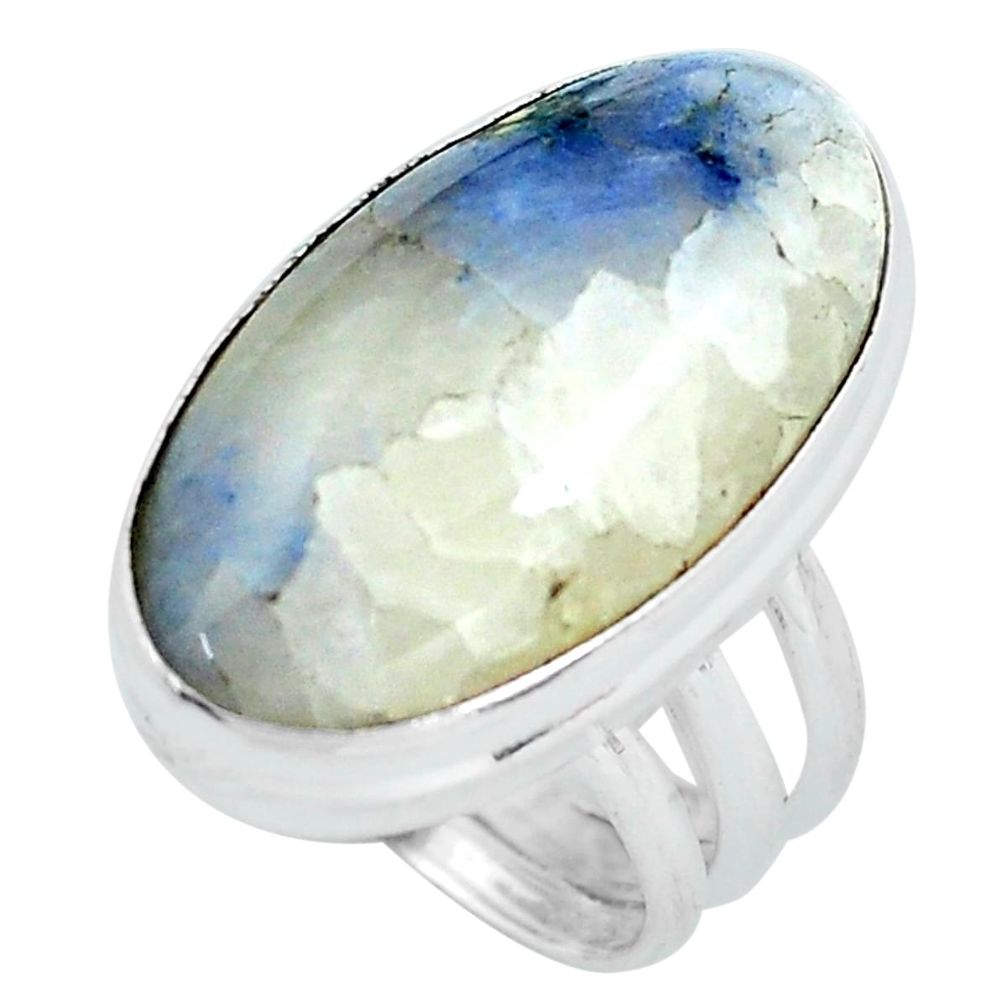 17.69cts natural blue dumortierite 925 silver solitaire ring size 5.5 d32098