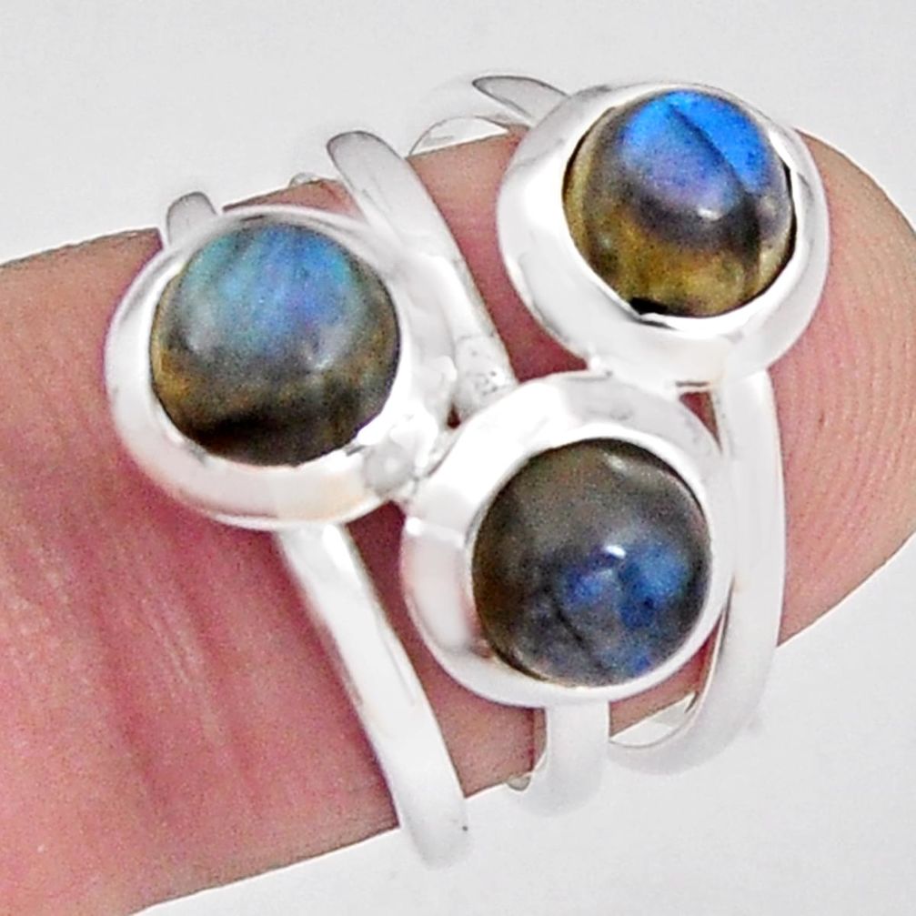 3.98cts natural blue labradorite 925 sterling silver ring jewelry size 6 p89484
