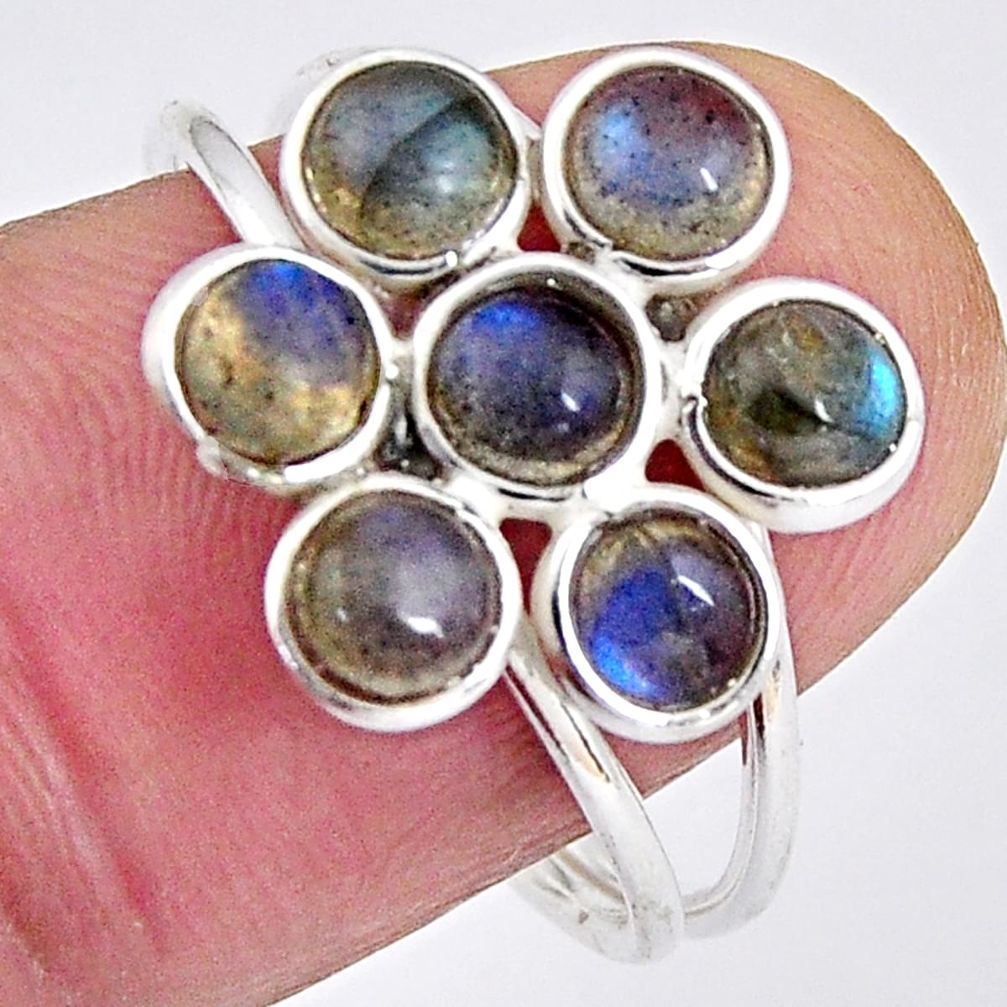 5.49cts natural blue labradorite 925 sterling silver ring jewelry size 8 p89877