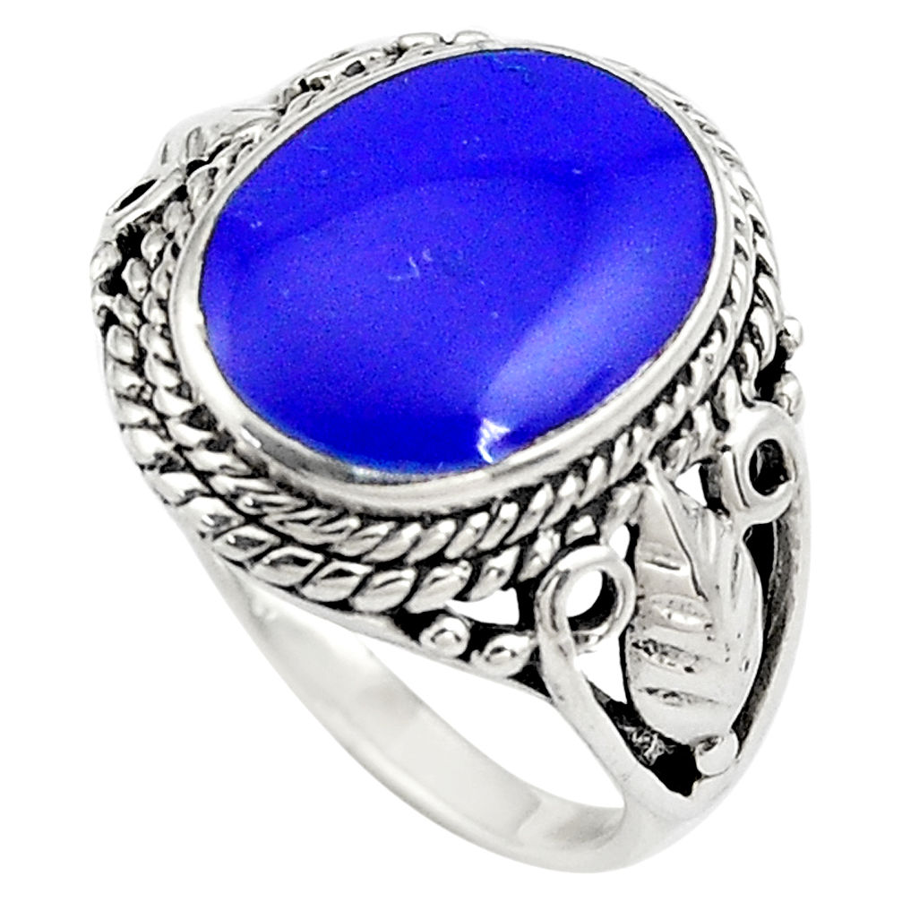 4.52cts natural blue lapis lazuli 925 sterling silver ring jewelry size 7 c4183