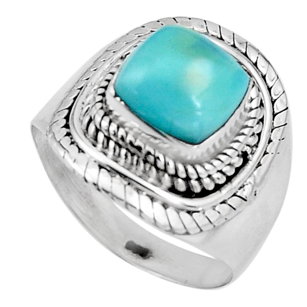 3.42cts natural blue larimar 925 silver solitaire ring jewelry size 7 p92529