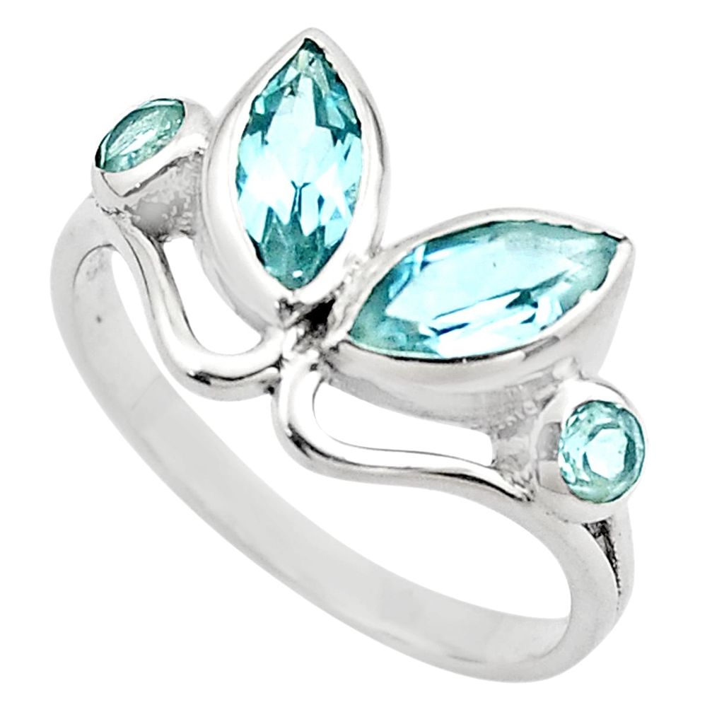 3.98cts natural blue topaz 925 sterling silver ring jewelry size 8 p83016