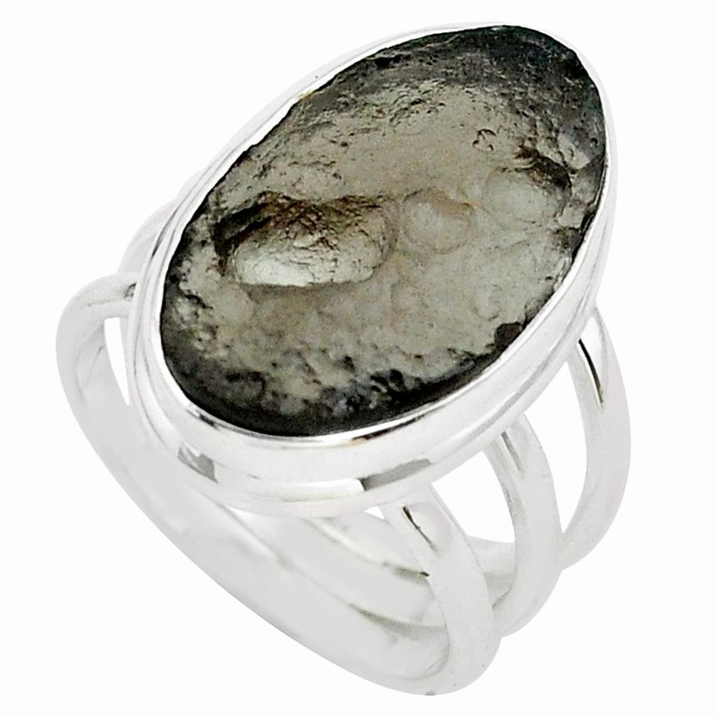 15.97cts natural brown agni manitite 925 silver solitaire ring size 7.5 p68401