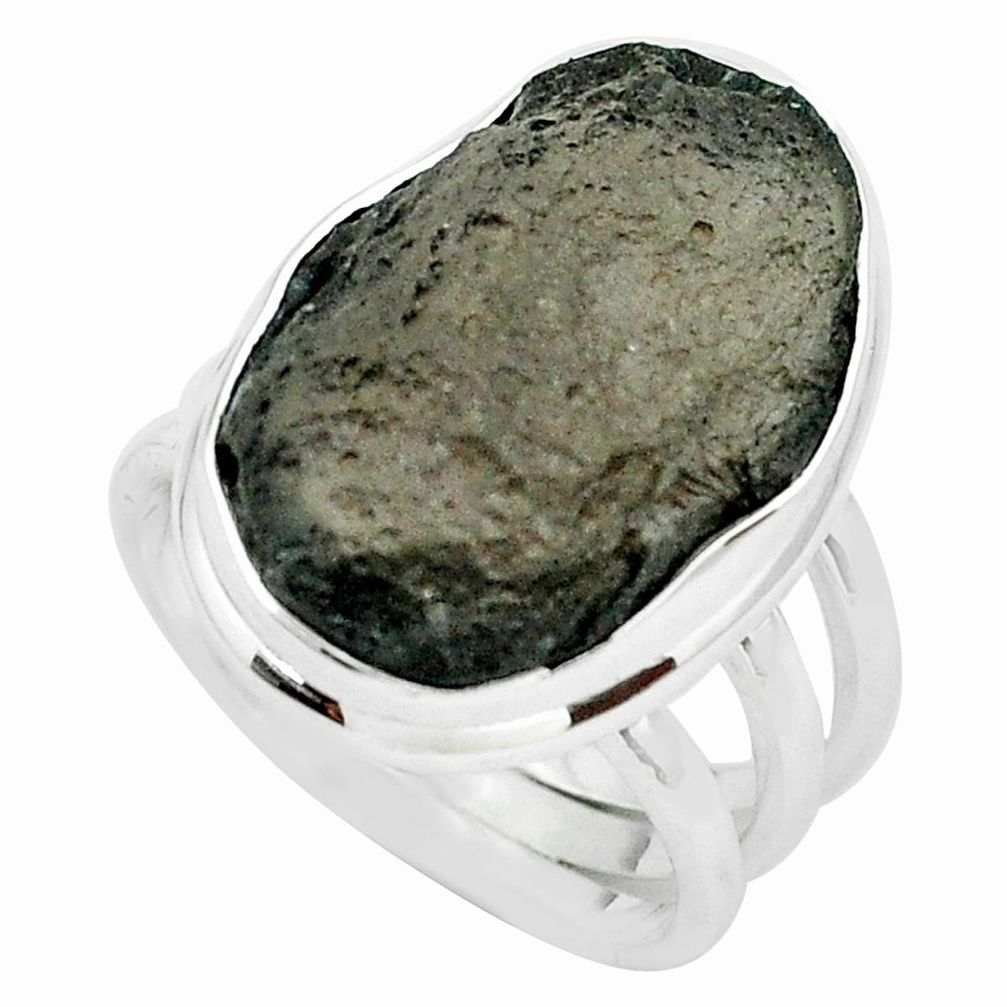 18.63cts natural brown agni manitite 925 silver solitaire ring size 7.5 p68417