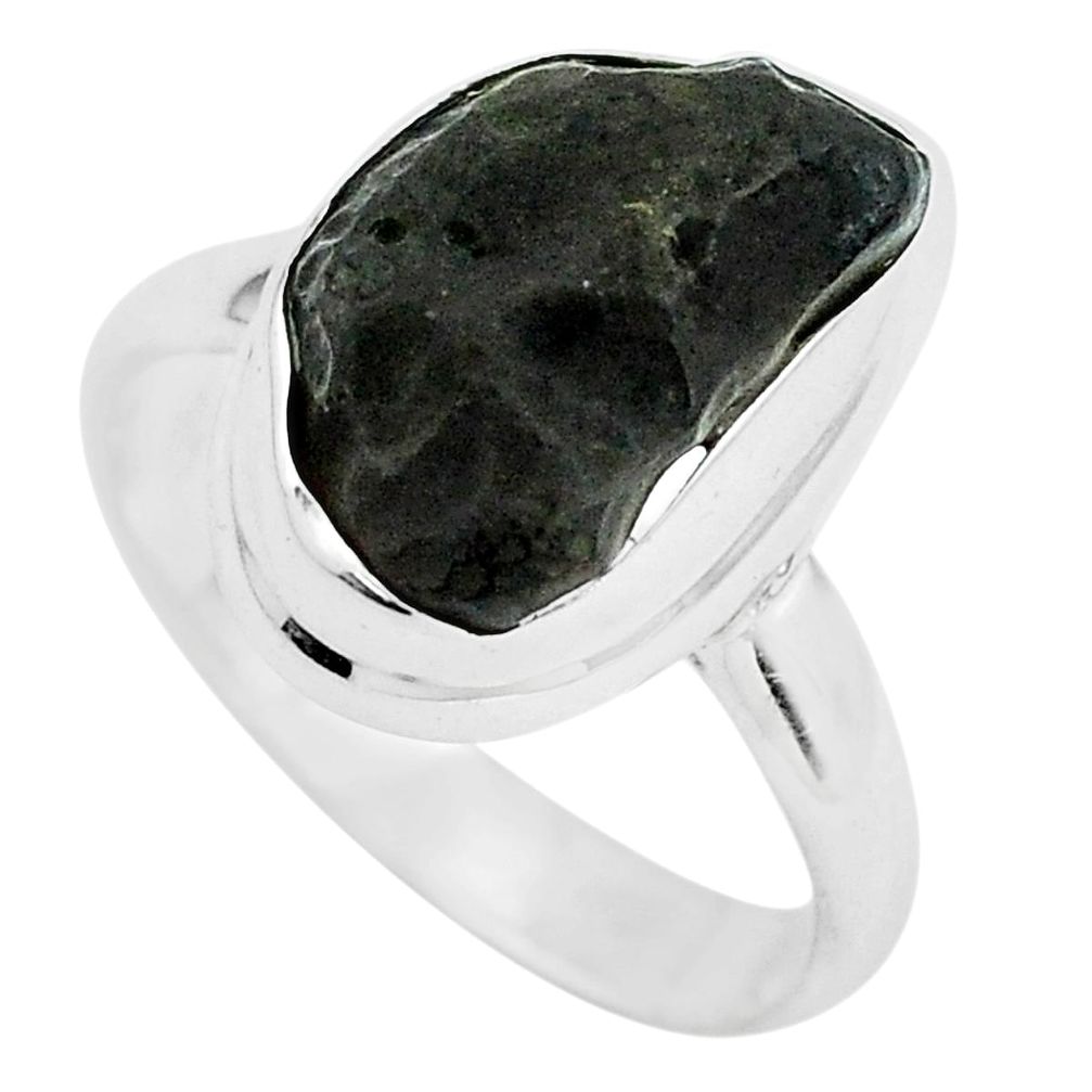 6.36cts natural brown chintamani saffordite silver solitaire ring size 7 p69240