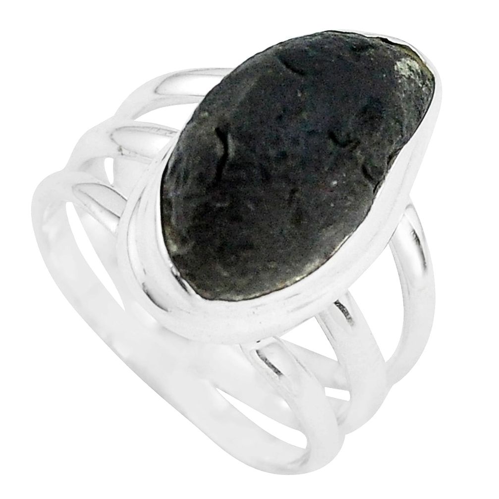 6.84cts natural chintamani saffordite 925 silver solitaire ring size 5 p69230