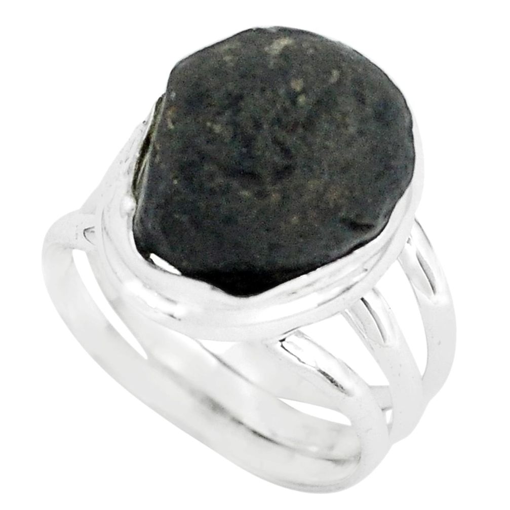 7.38cts natural chintamani saffordite 925 silver solitaire ring size 5 p69274