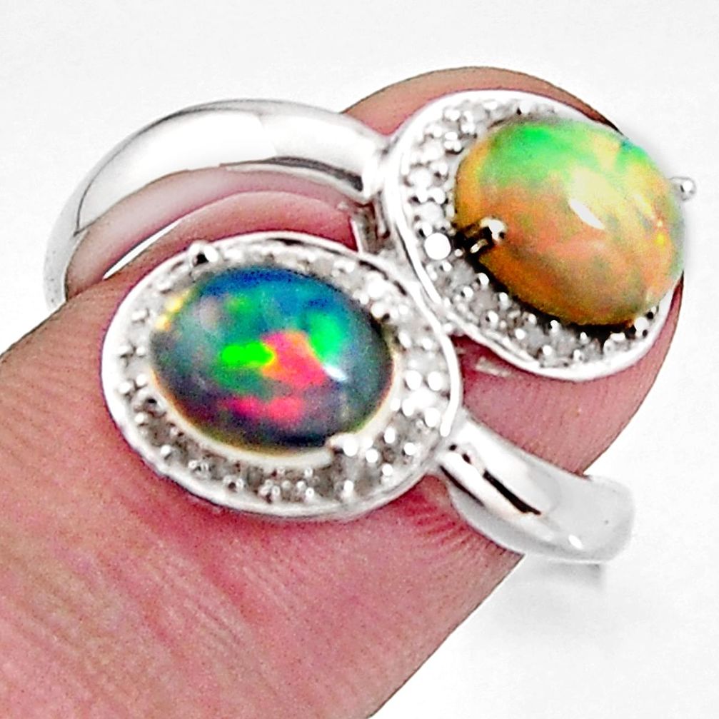 4.21cts natural ethiopian opal topaz 925 silver ring size 7 c5560