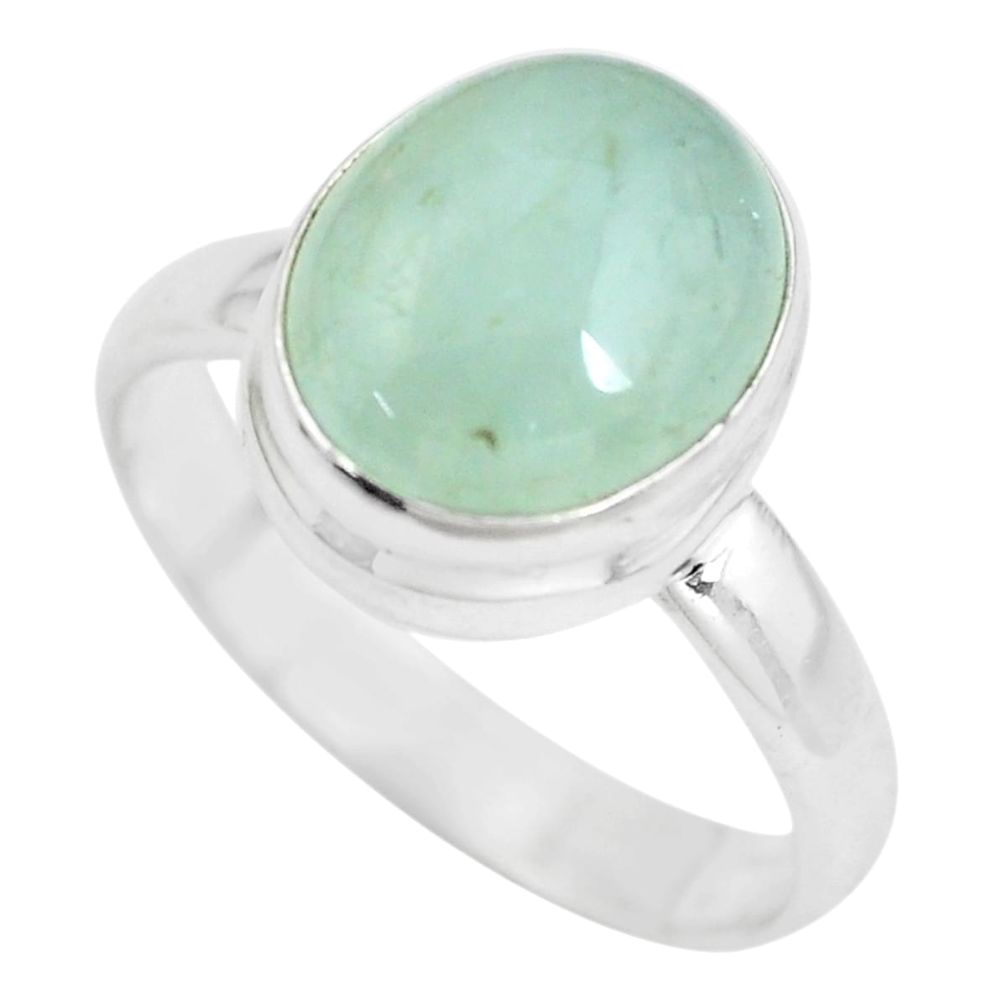 5.27cts natural green aquamarine 925 silver solitaire ring jewelry size 9 p61728