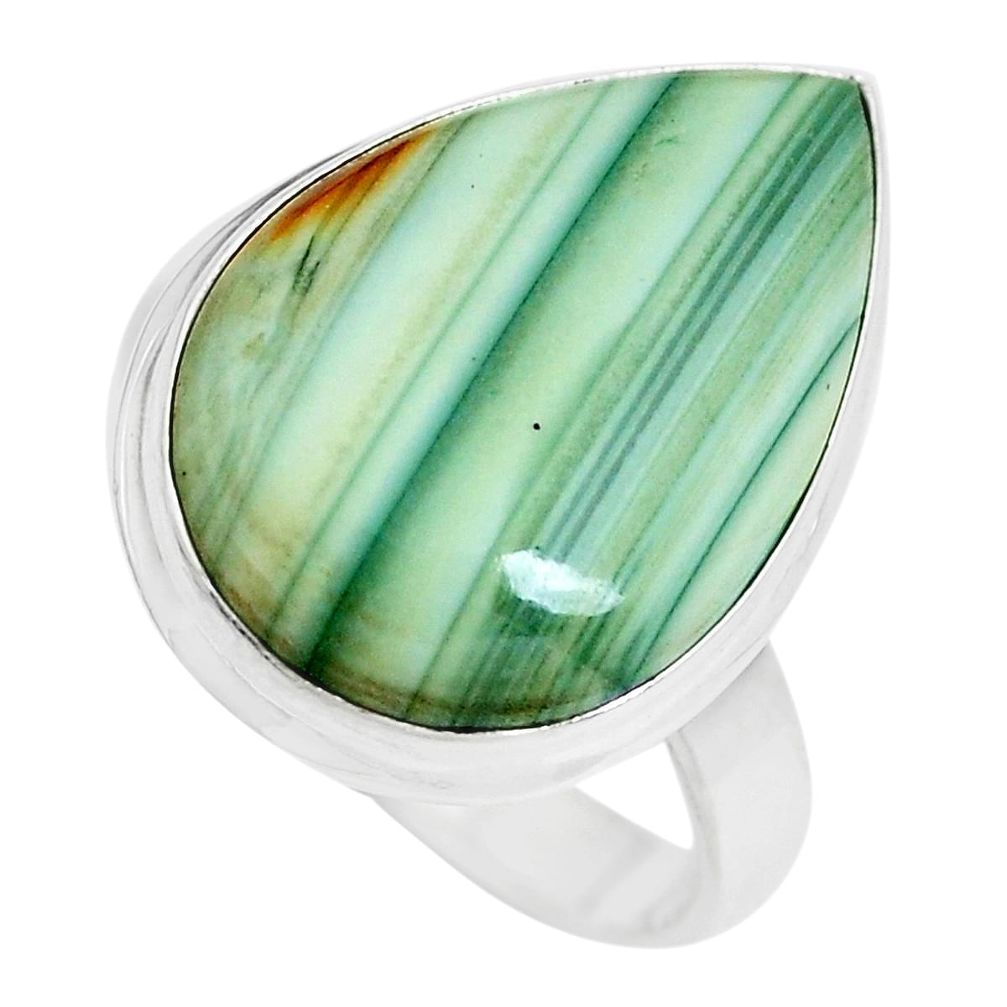 15.55cts natural green opal 925 sterling silver ring jewelry size 10 p42974