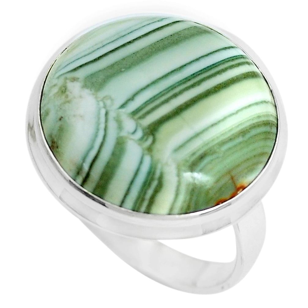 20.96cts natural green opal 925 sterling silver ring jewelry size 10.5 p42976