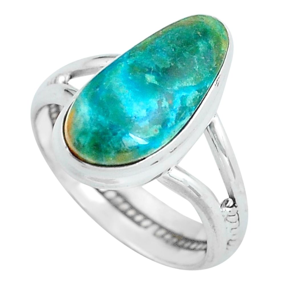 5.38cts natural green opaline 925 silver solitaire ring jewelry size 8 d32012