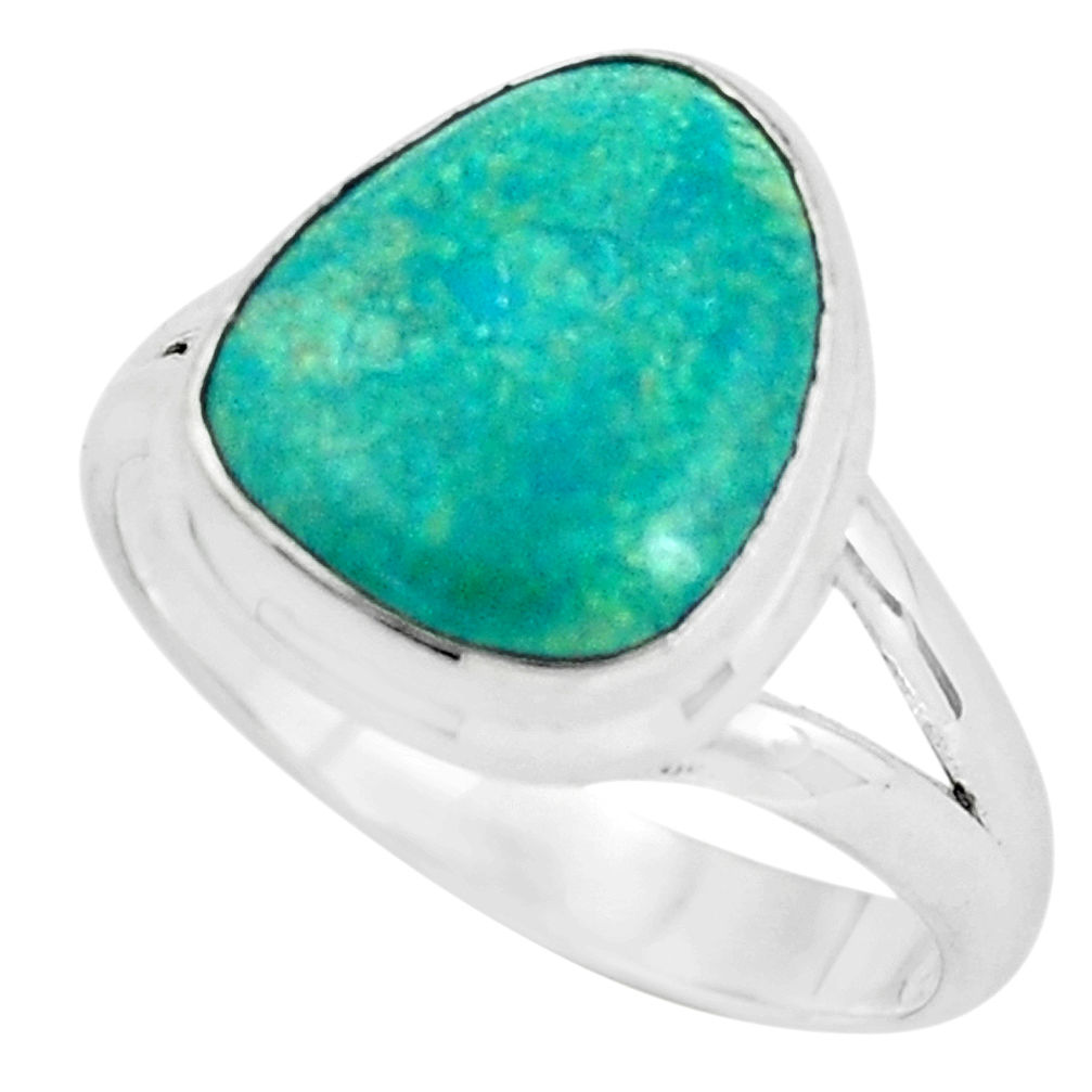 5.79cts natural green opaline 925 silver solitaire ring jewelry size 8.5 p61351