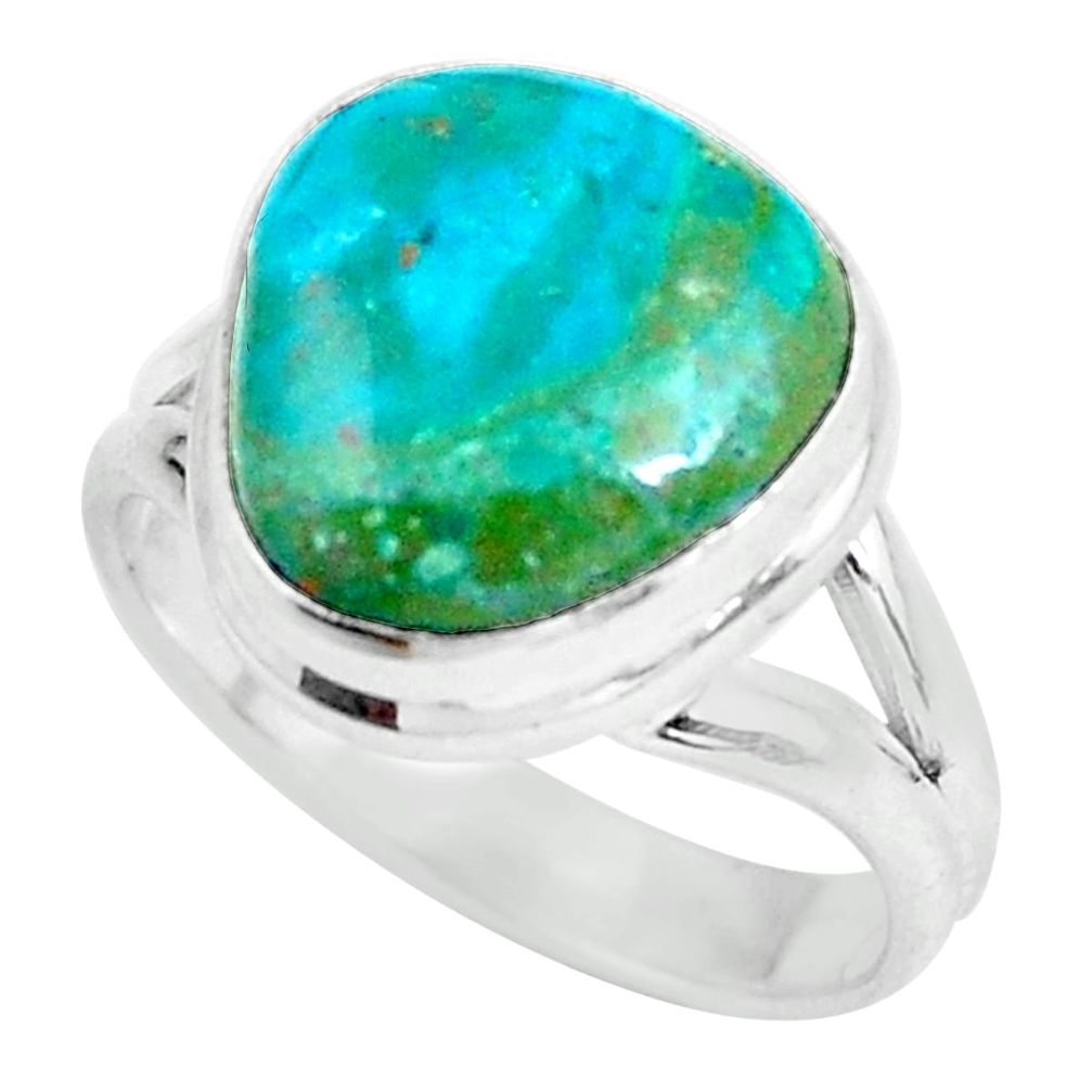 6.58cts natural green opaline 925 silver solitaire ring jewelry size 8 p61929