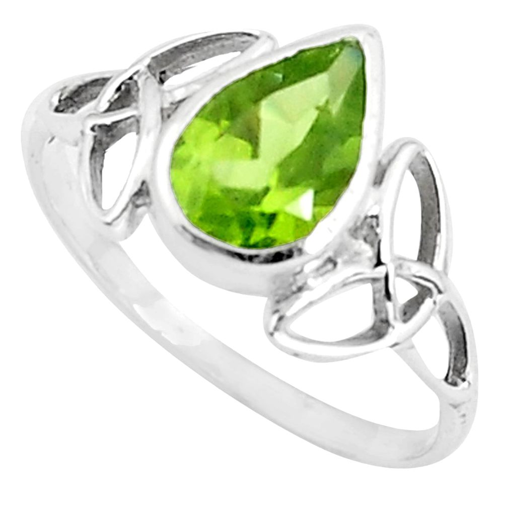 1.78cts natural green peridot 925 silver solitaire ring jewelry size 6 p37013