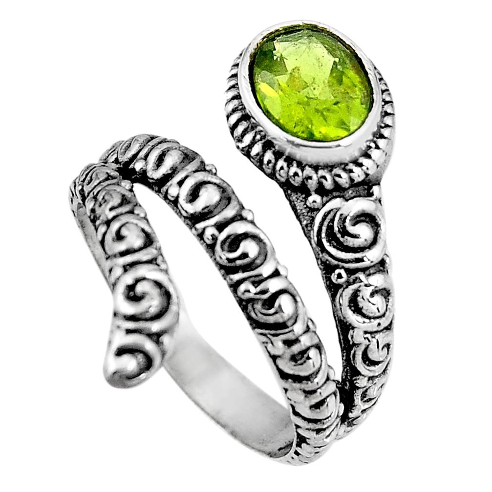 2.20cts natural green peridot 925 silver solitaire ring jewelry size 8 p92071